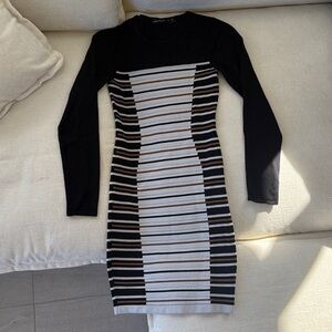 Karen Millen Striped Long Sleeve Dress